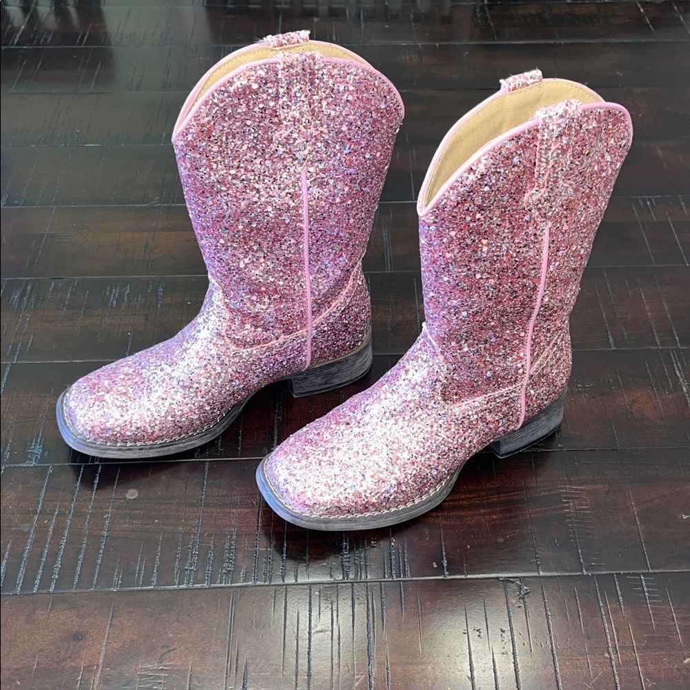 ROPER TODDLER GIRLS' GLITTER GALORE WESTERN BOOTS - SQUARE TOE USA 2